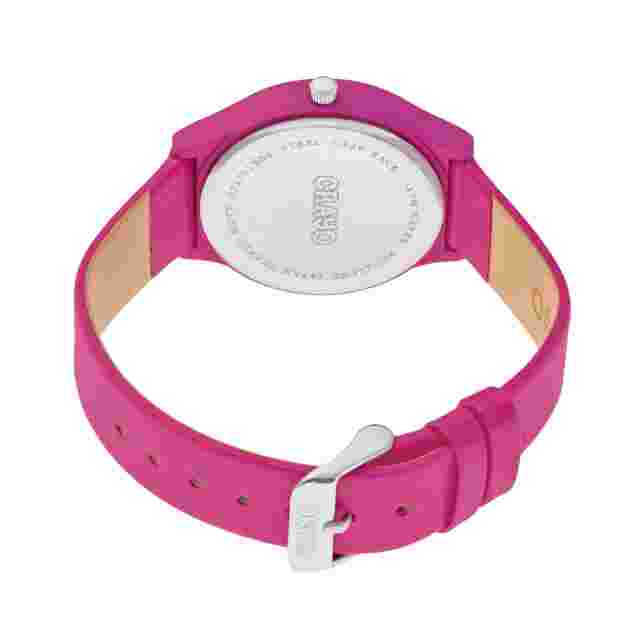 Crayo Trinity Women's Minimalist Hot Pink Strap Quartz Watch CR4406