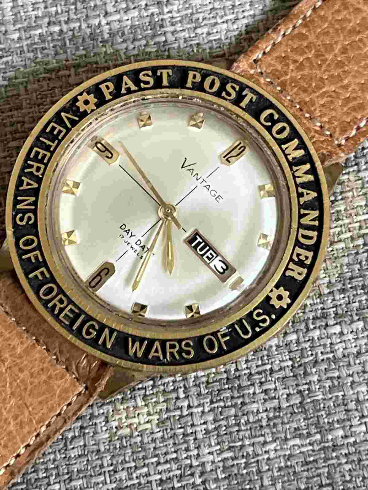 Vintage Military Men’s Vantage Veteran of Foreign Wars Post Commander 17J Watch