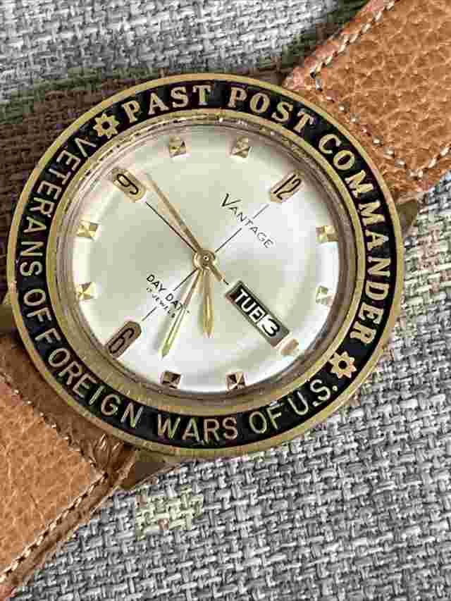 Vintage Military Men’s Vantage Veteran of Foreign Wars Post Commander 17J Watch