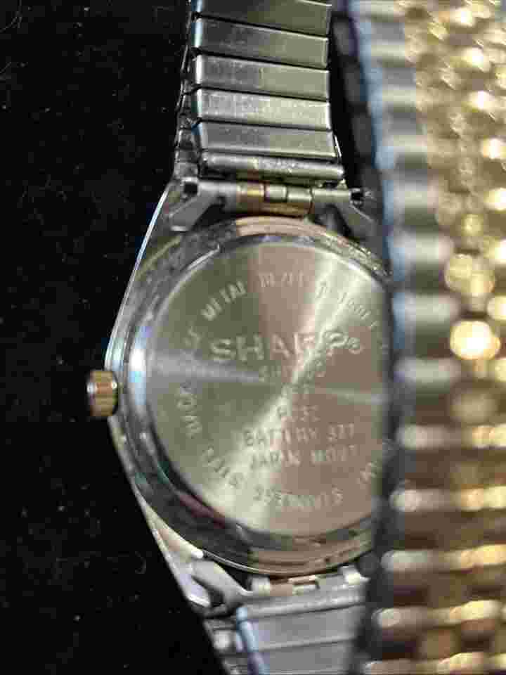 Sharp Watch Men 36mm Silver Gold Two Tone Date Stretch Band New Battery