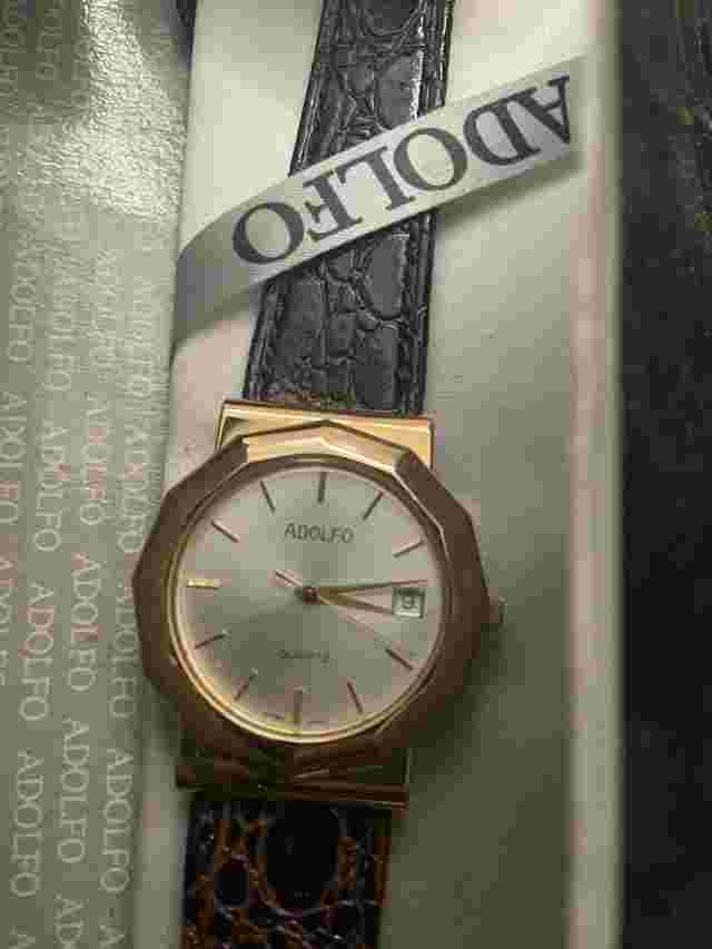 Vintage Adolfo Womens Quartz Watch  gold tone New