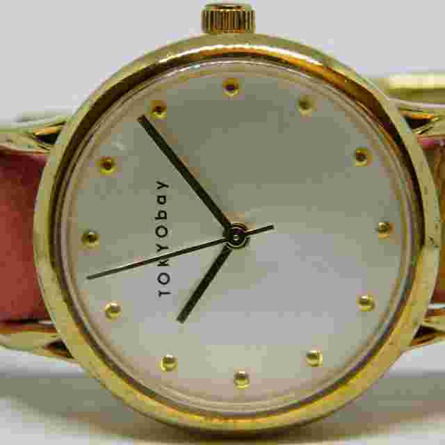 TOKYObay Gold Tone Genuine Leather Quartz Analog Ladies Watch