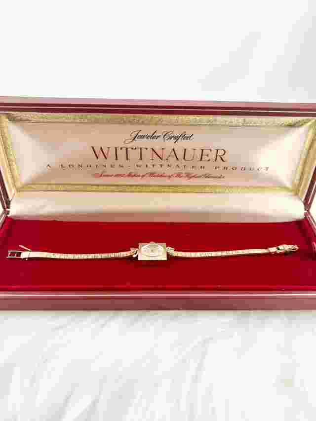 Wittnauer Longines 1960's 14KT  Gold Ladies Watch Full Box  Runs Well