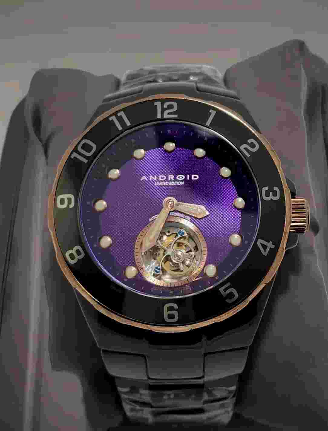 ANDROID/ ARAGON Ceramic Hercules Automatic Flying Tourbillon Limited Ed AD650