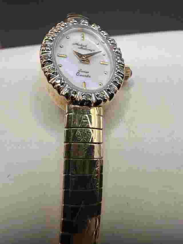 Michael Anthony 14KT Yellow Gold Diamonds Swiss Ladies Watch MOP Dial Stunning!