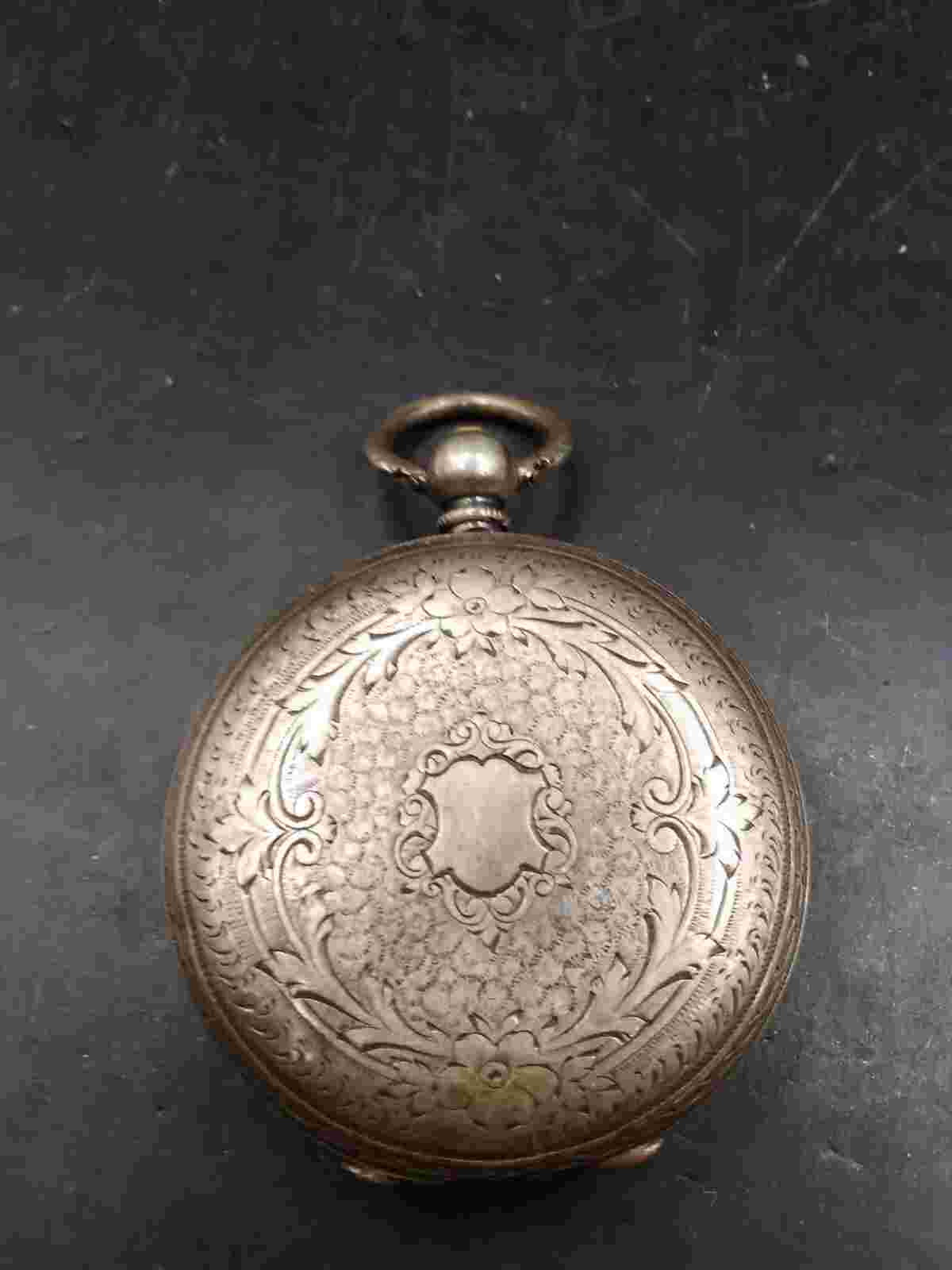 Rare Antique Fine Silver Julien Geneve Pocket Watch Non Runner Needs Attention