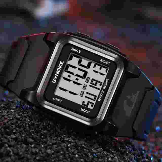 SYNOKE Men's Digital Watch Big Numbers Easy to Read 5ATM Waterproof watch