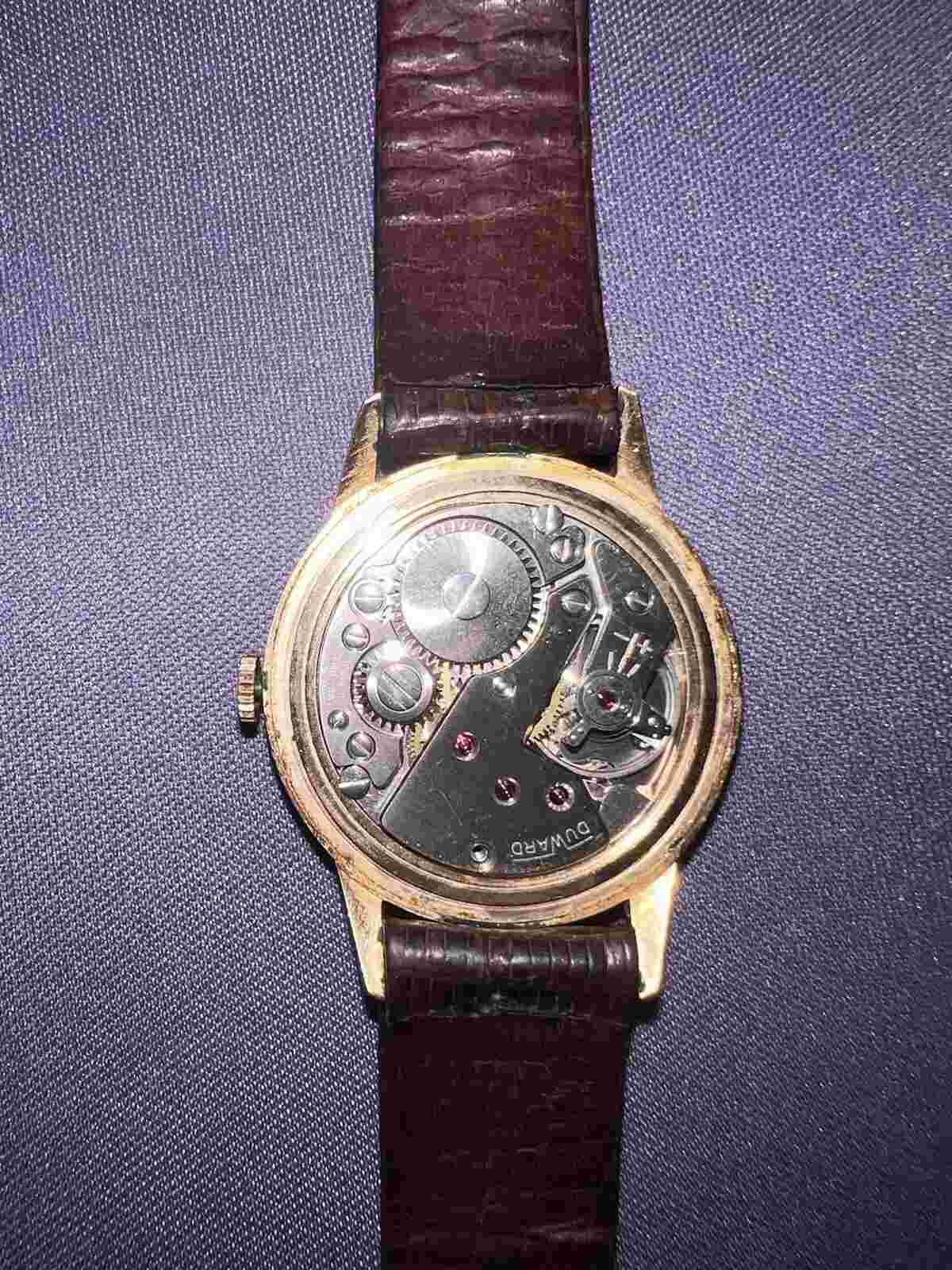 Vintage DUWARD 34mm watch in good state (for parts, or repair )