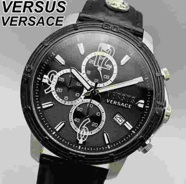 Watch Versus Versace Silver Black Men Chronograph Quartz