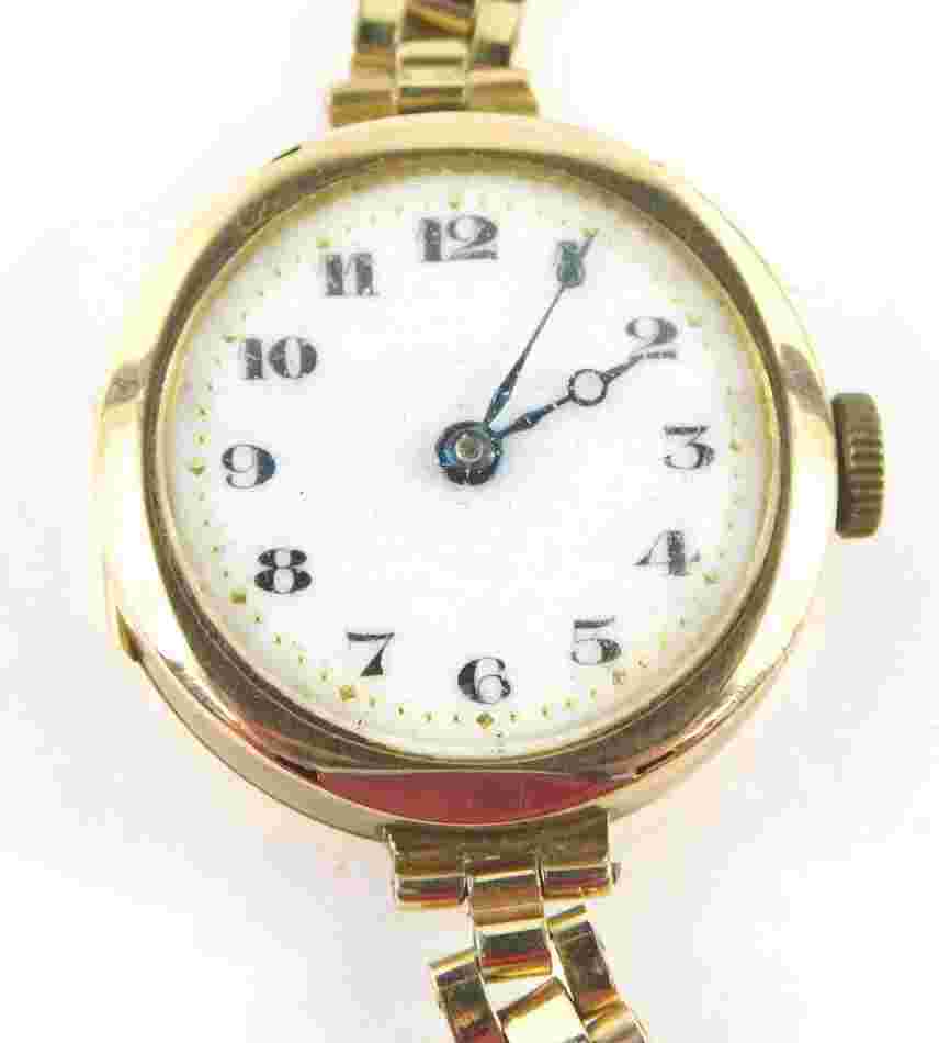 Vintage Ladies Buren 9 Carat Gold Circular Cased Wristwatch Watch