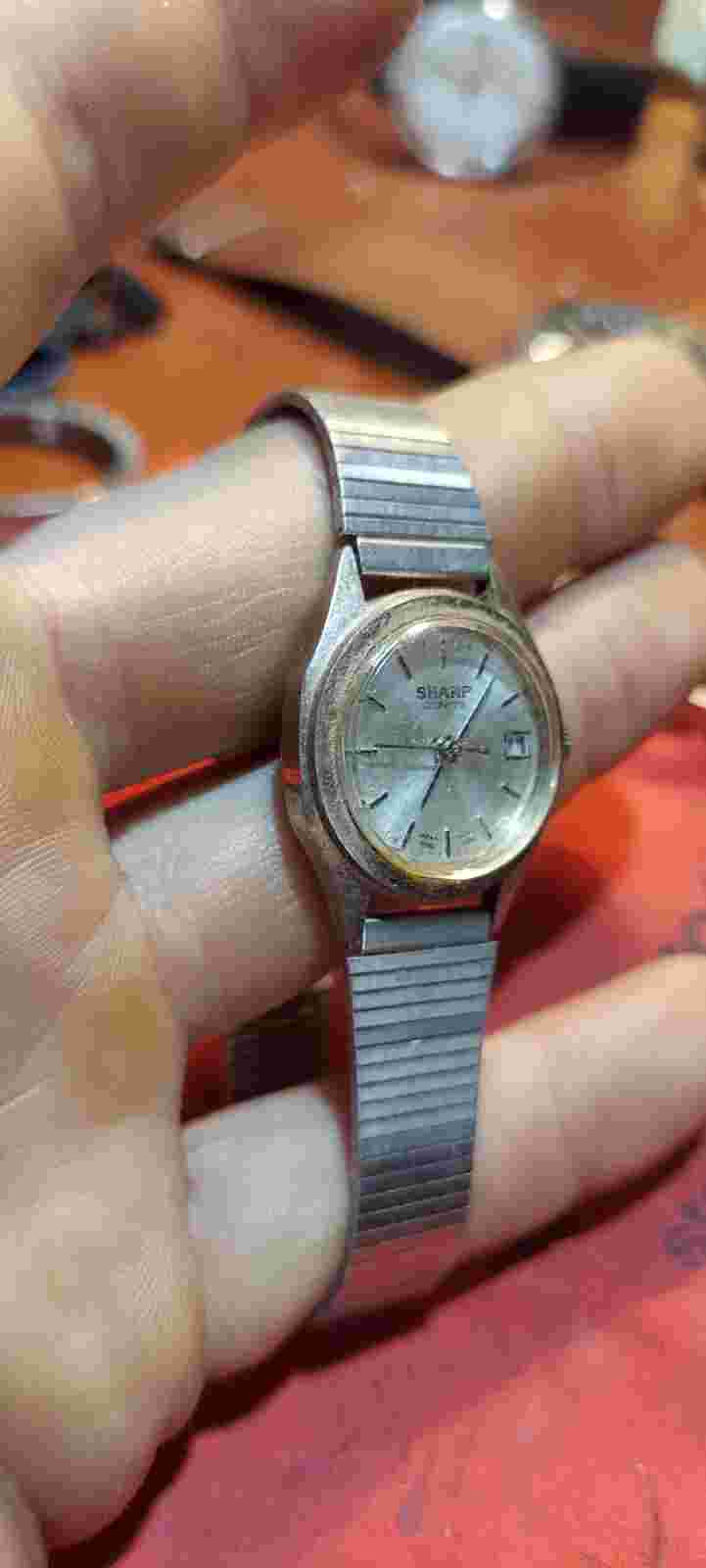 Sharp Quartz Silver Vintage Ladies Watch 1980s