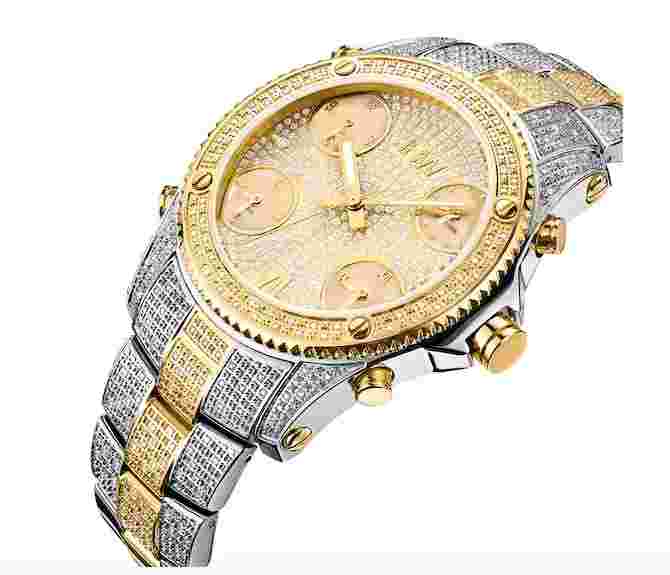 $2165 Jet Setter | JB-6213-E Two-tone 234 Diamond Multiple Time-Zone Men's Watch