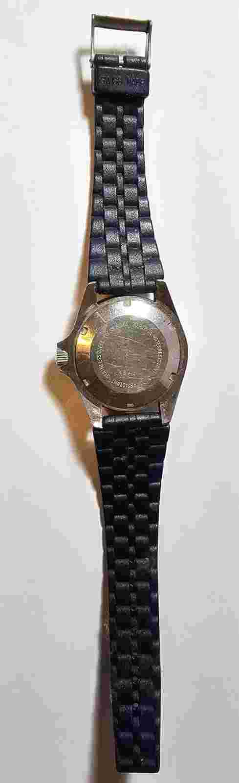 Vintage Chronosport 1864 37mm Steel Blue Ceramic Bezel Quickset Automatic Watch