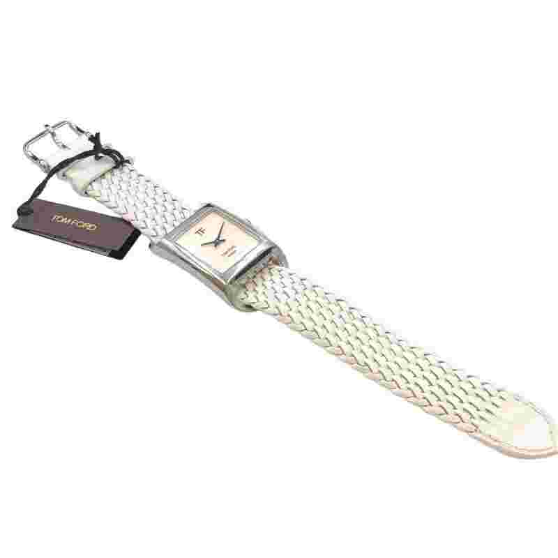 TOM FORD TF0120256681 N.004 WATCH MEN'S WHITE STAINLESS STEEL SS SQUARE FACE