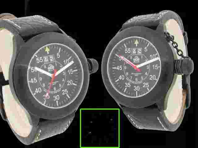 German RETRO IP-Black BIG-DATE Crown Protecting T0087