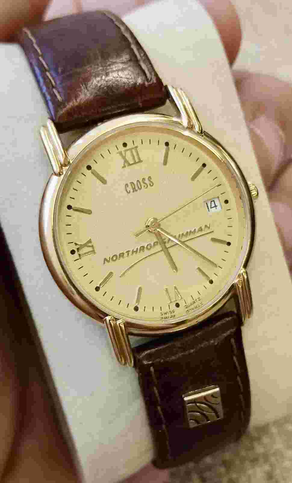 ✅ CROSS- SWISS Gold Plated - RARE Vintage Quartz Watch - AMAZING Gold Tone !  ✅