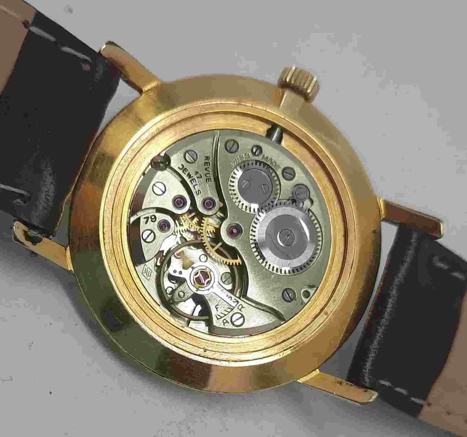 VINTAGE REVUE MANUAL GOLD PLATED MENS 33MM