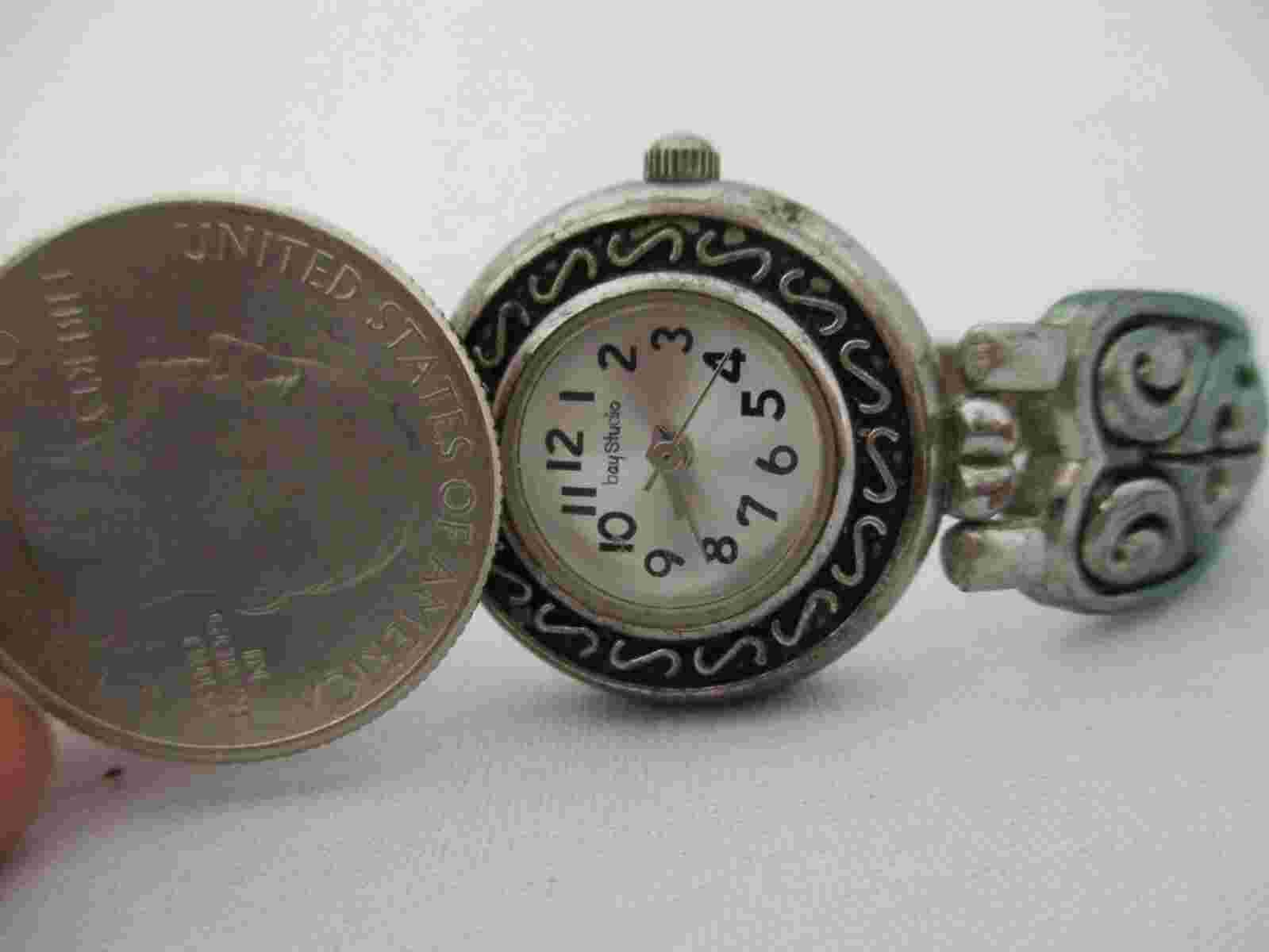 Bay Studio Women's Black Buckle Band Watch Analog Vintage