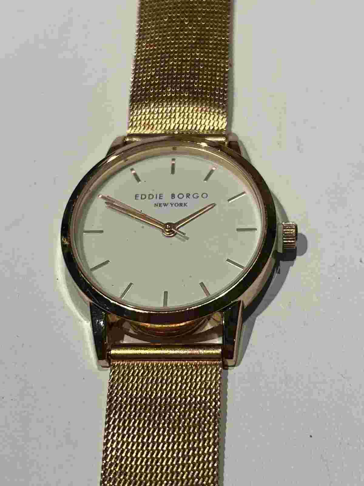 Vintage Eddie Borgo NY White Round Dial Rosegold tone Watch NWOT