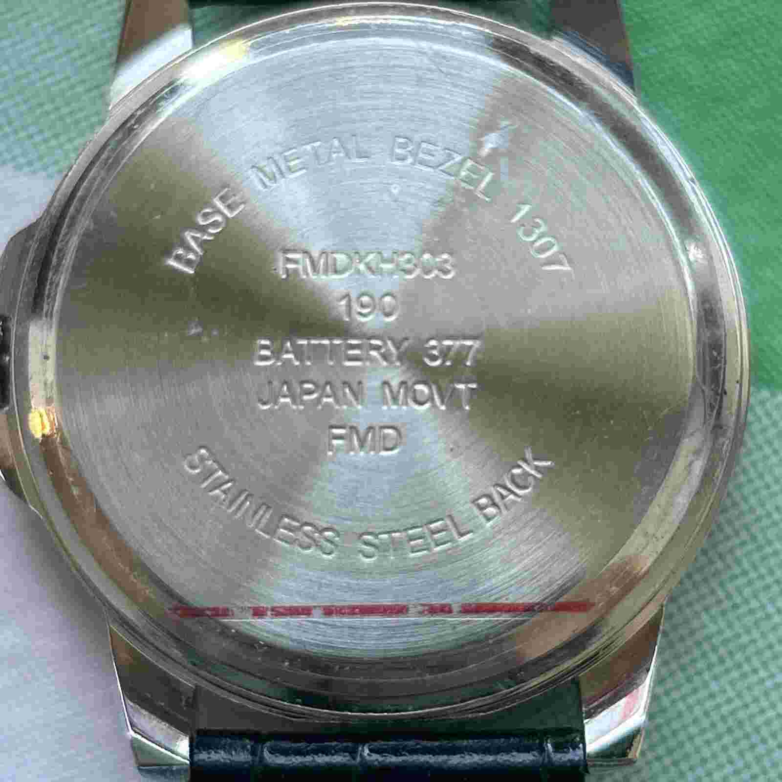 FMD Diamond Men’s Black Imitation Leather Watch
