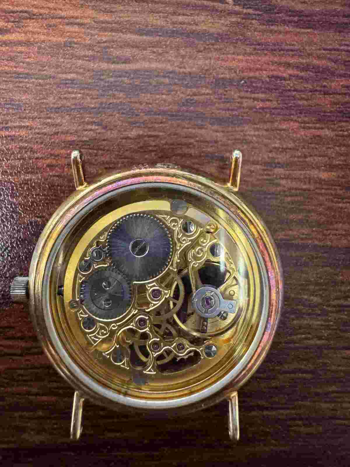 Paul Breguette Skeleton Watch 32mm 14k gold 585 Mechanical READ!!