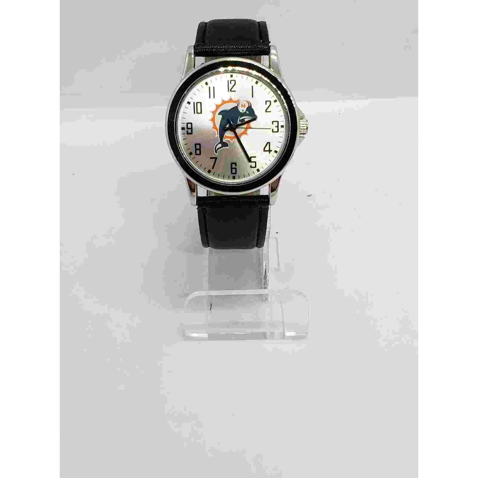 Miami Dolphins NFL watch. Dolphin mascot on watch face Working watch
