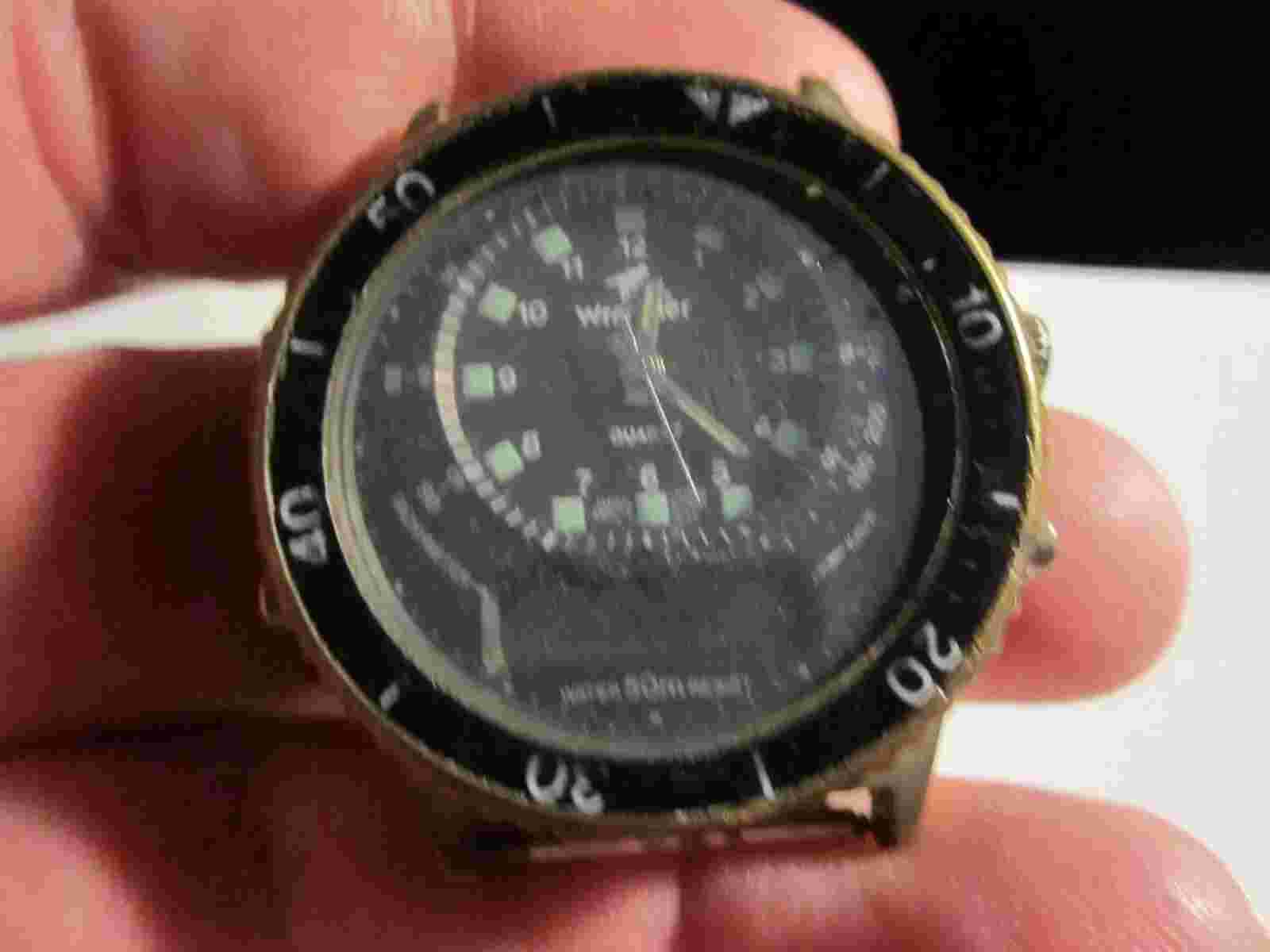 VINTAGE WRANGLER DIVING WATCH HEAVY CASE  - NO BAND - NOT WORKING - OFC-T2