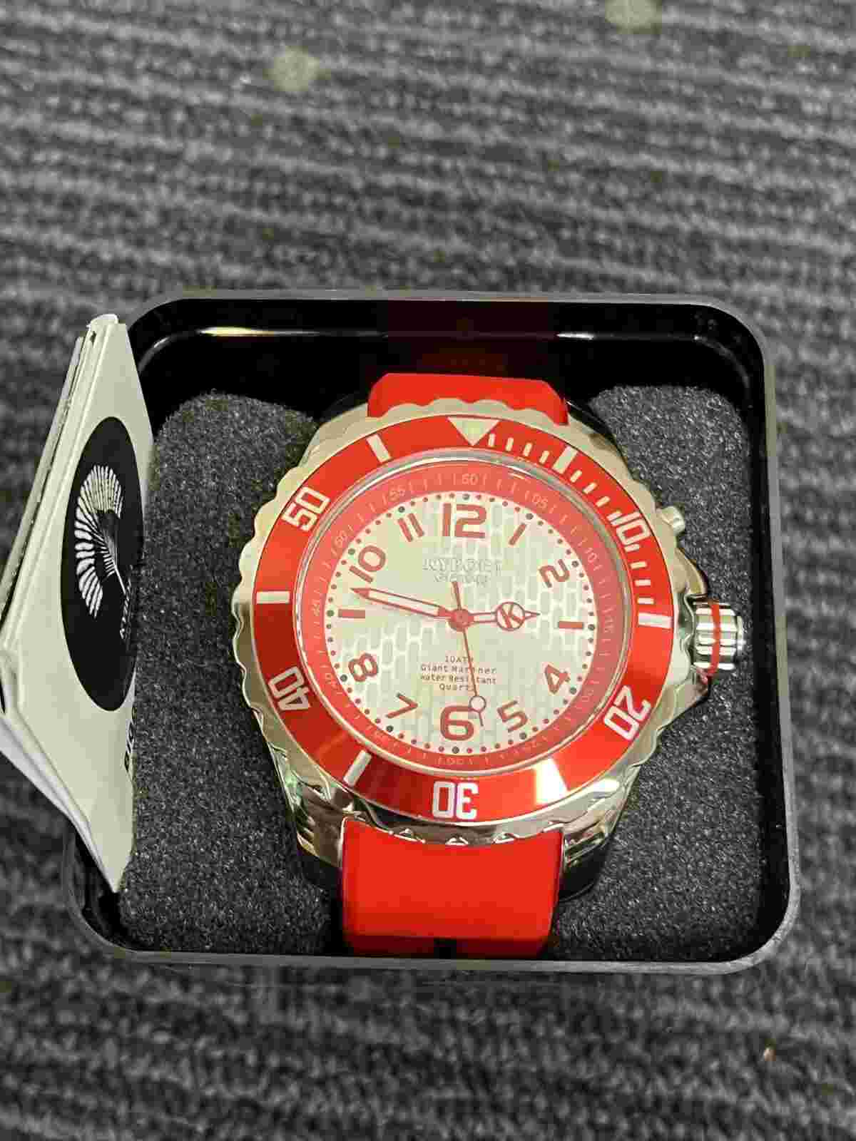KYBOE! Giant 48, 10ATM Giant Mariner Water Resistant Quartz Watch Red & White