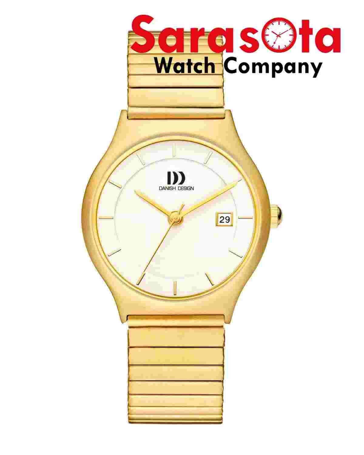 Danish Design IV05Q985 White Dial Gold Tone Titanium Quartz Classic Womens Watch