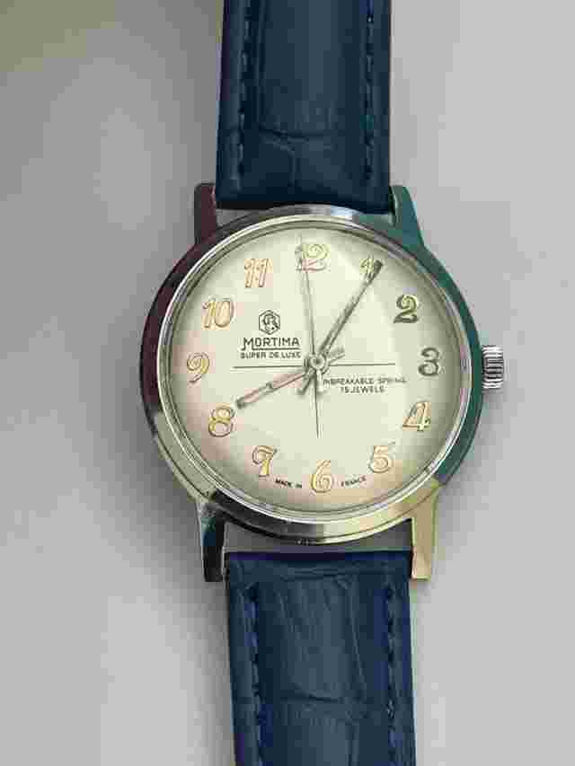 Vintage Mortima super de luxe Watch Unbreakable Spring FRANCE Made SWISS