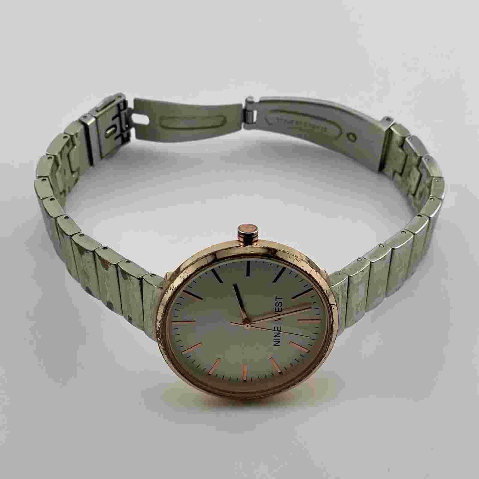 Nine West Watch Womens 36mm Case Quartz Bracelet Band Three Hands