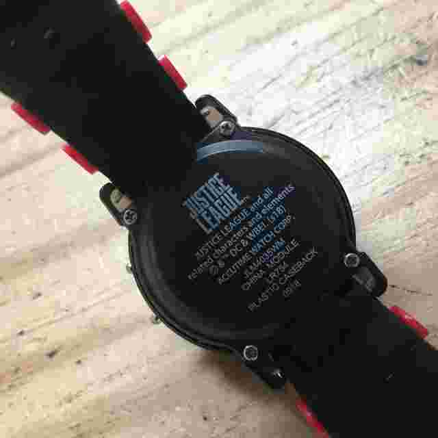 Justice League Digital Kids Wristwatch w/ Silicone Poly Band Red & Black