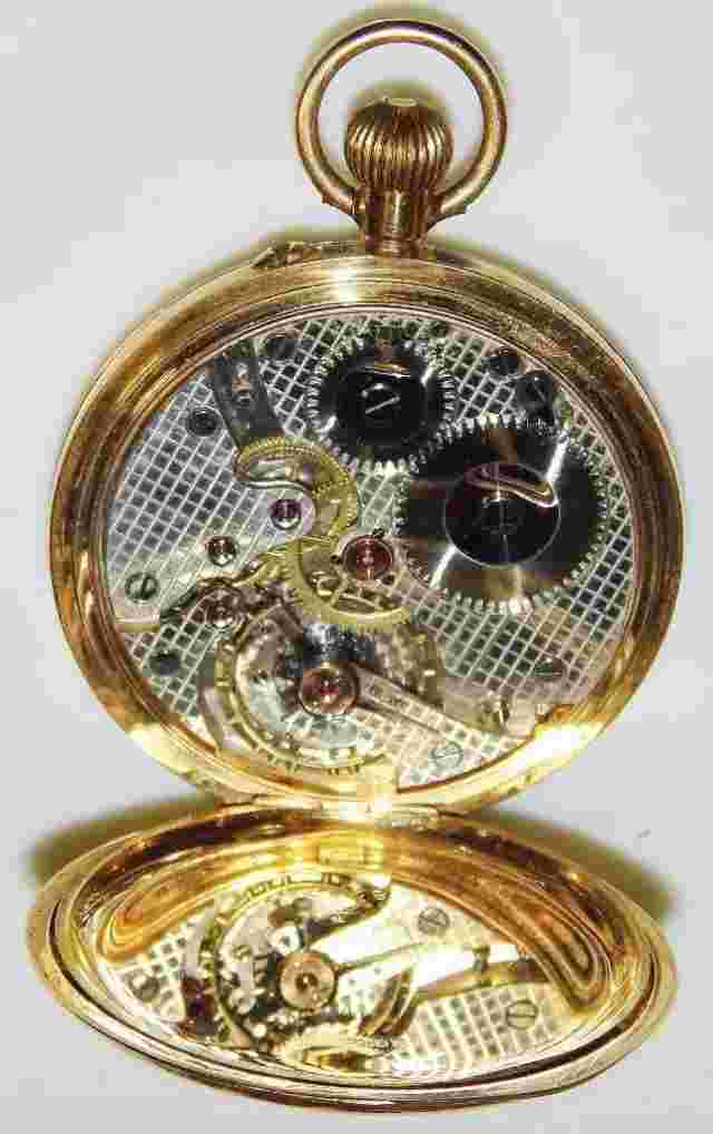 Rare 1917 15ct Gold 76gram Union Horlogere Swiss Half Hunter Pocket Watch London
