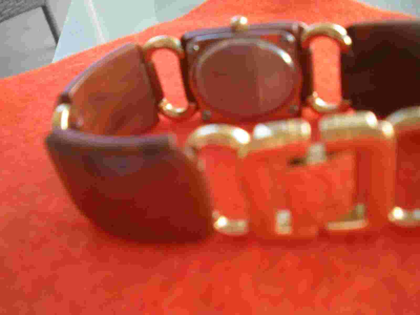 KENNETH J LANE KJL Wooden Toned Watch New Battery