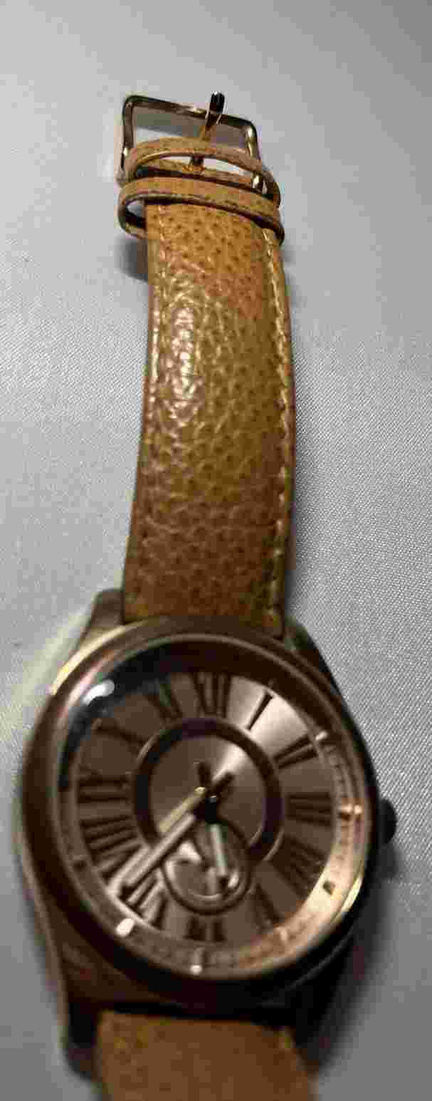 Bronzo Italia Roman Numeral Mans or Unisex Quartz Watch 38mm Runs Great Leather