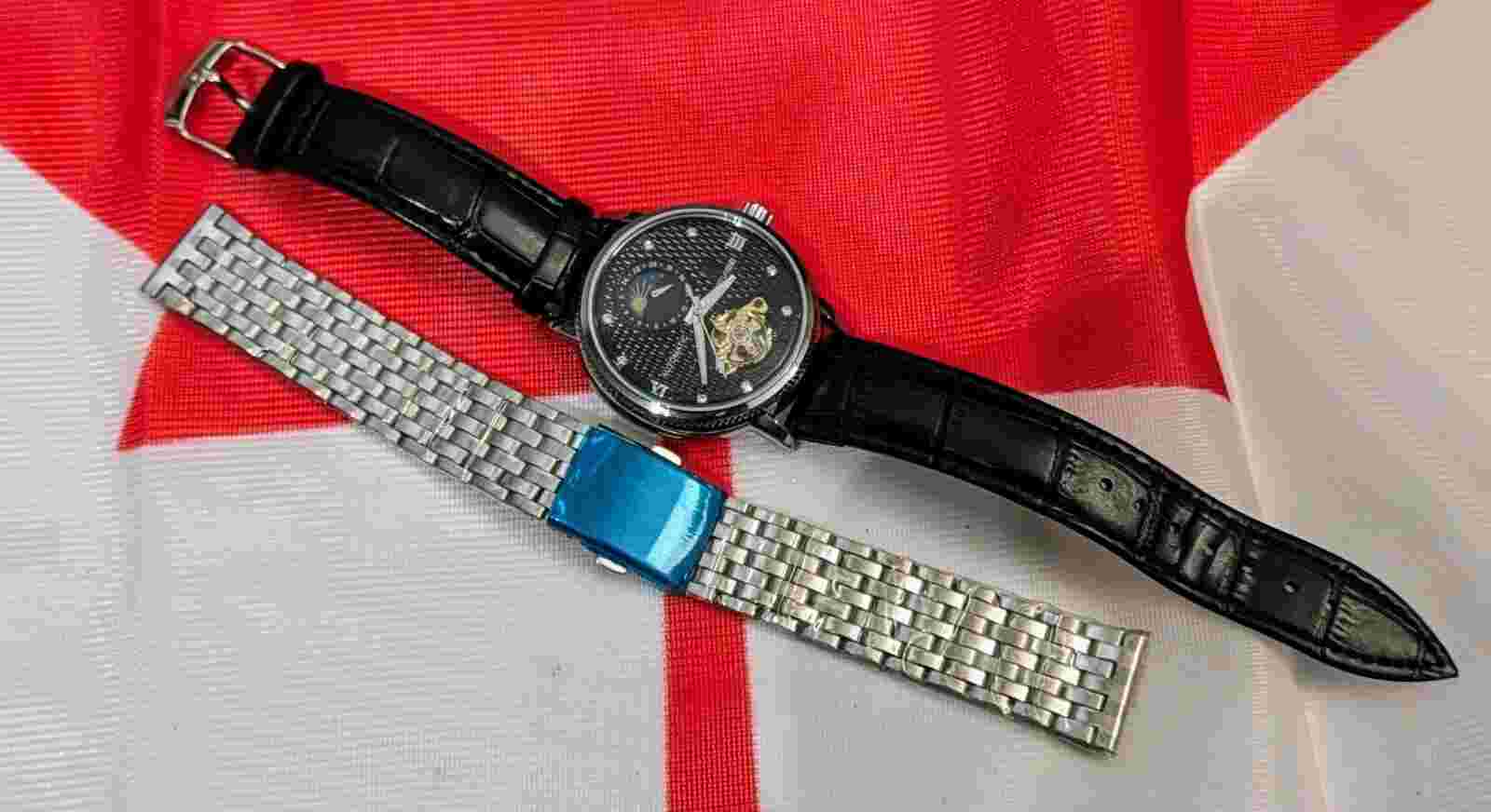 TEVISE T612 Mechanical Automatic Open Heart Watch With Extra Bracelet