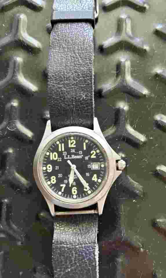 L.L.Bean Quartz military watch 85323XY-595- Stainless Steel - For Repair