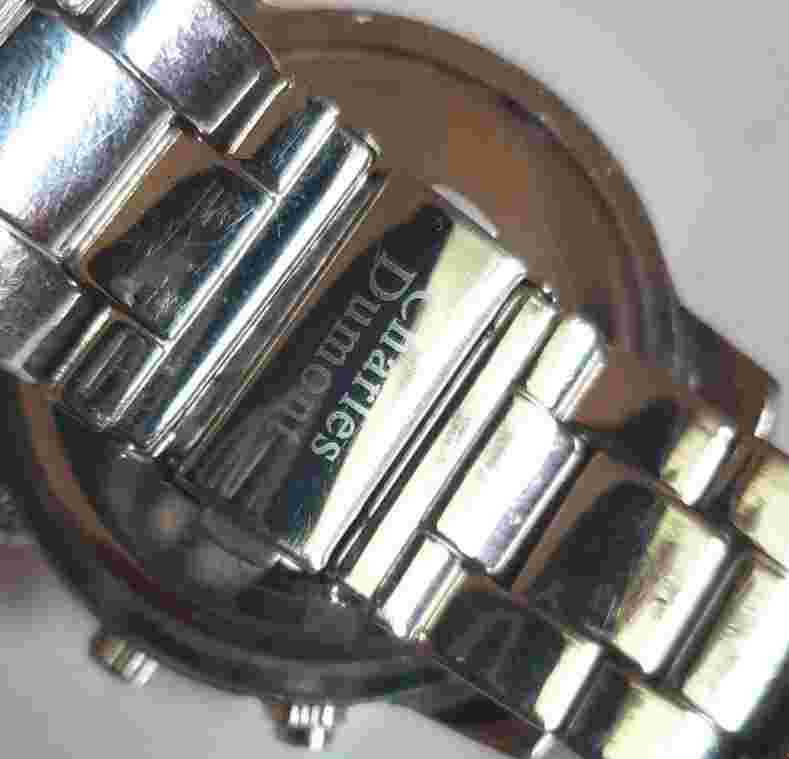 Charles Dumont Paris Mens Multi Dial Analog Watch NEW BATTERY Vintage