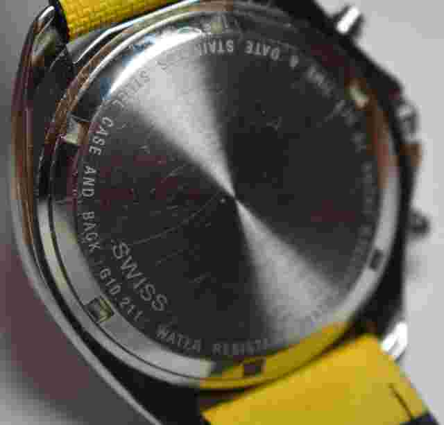 RARE! Vintage Yellow Belair Chronograph Swiss g10.211 Men's Watch NEW BATTERY!