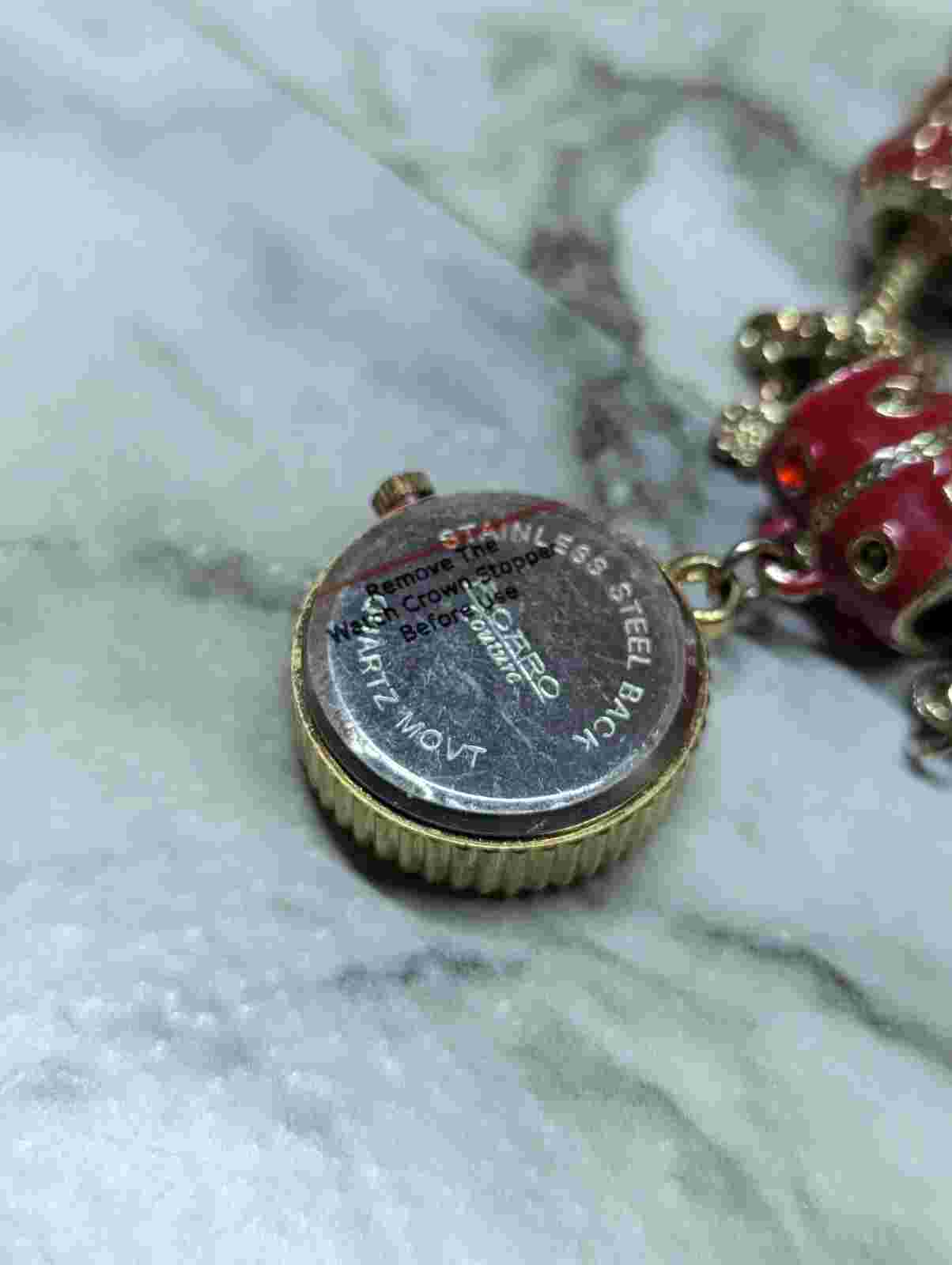 Figaro Couture Watch Women 22mm Slide Charm Bracelet Band Needs Battery
