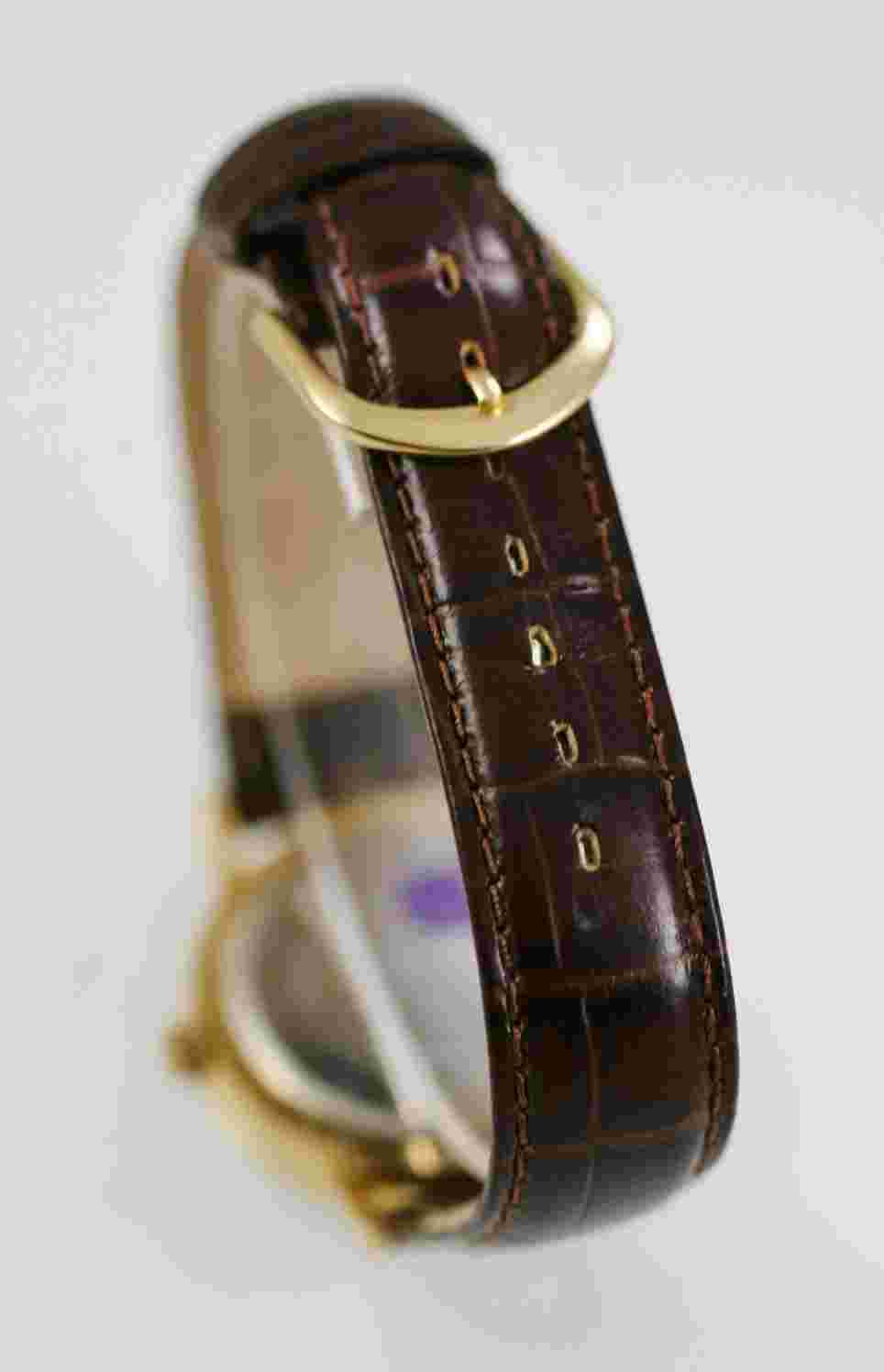 America Perry Ellis Watch Mens Stainless Silver Gold Brown Leather White Quartz