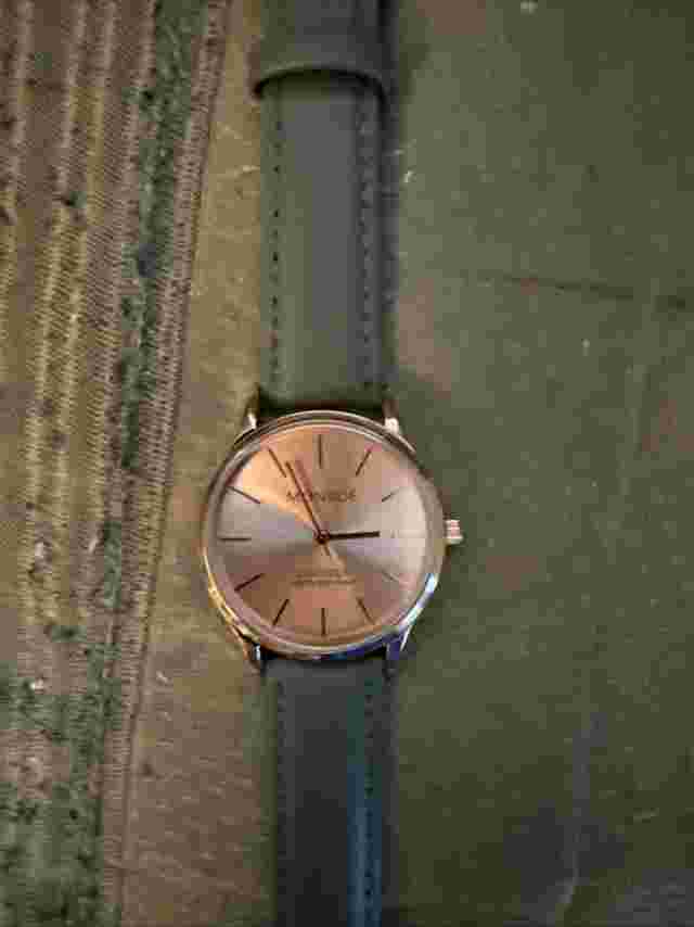 Monroe By Maestro Watch Classique Rose Gold Tone Round Case Gray Leather Band