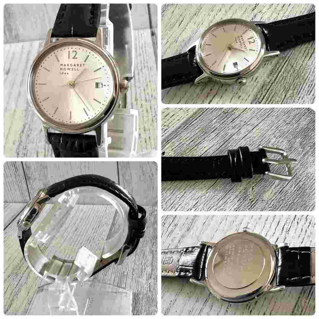 MARGARET HOWELL Silver Ladies Analog Watch Round Face Date Popular Model Used
