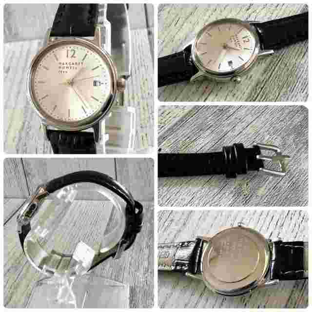 MARGARET HOWELL Silver Ladies Analog Watch Round Face Date Popular Model Used
