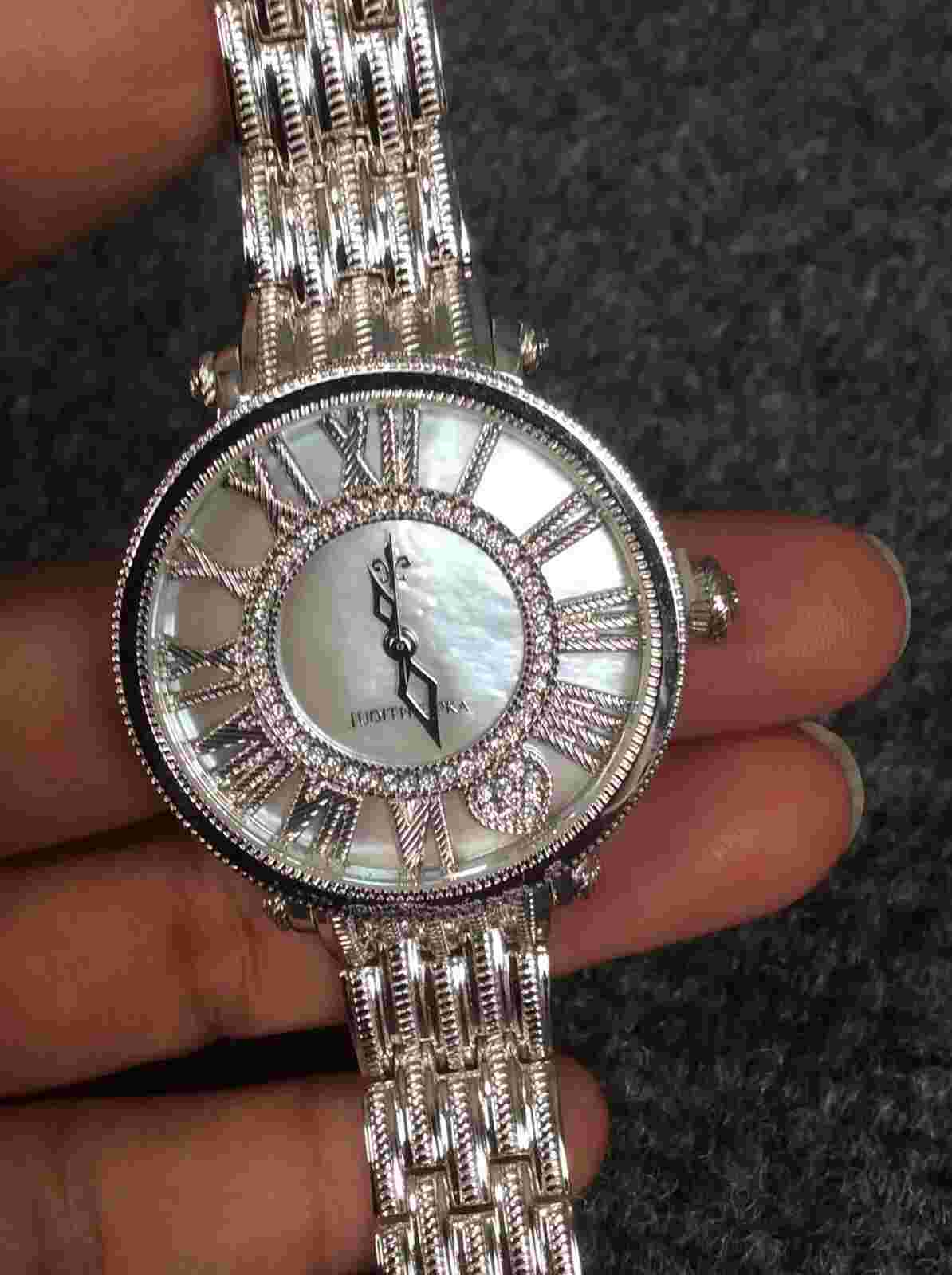 Beautiful Judith Ripka diamonique Face Stainless Steel  Watch