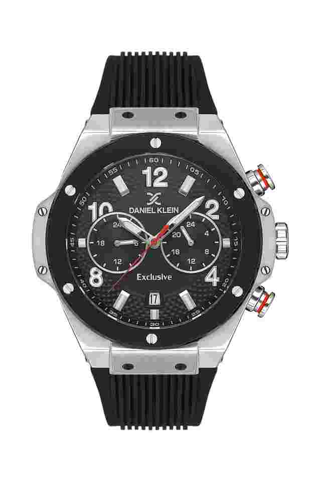 Daniel Klein Exclusive Men Black Rubber Watch