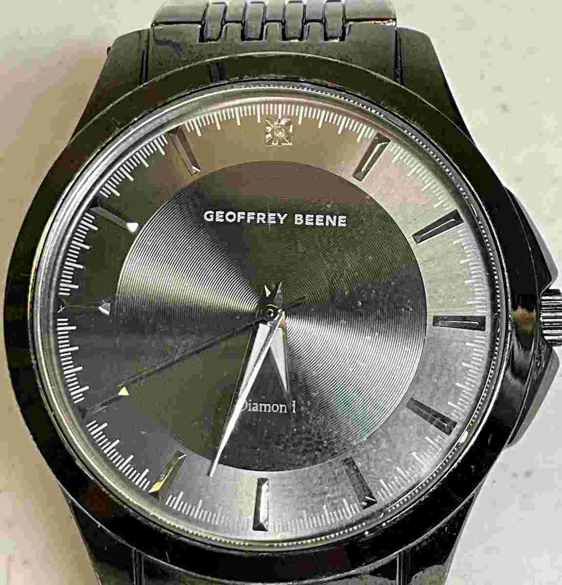 Geoffrey Beene Diamond Watch Model # GB8051GUN Working IN304