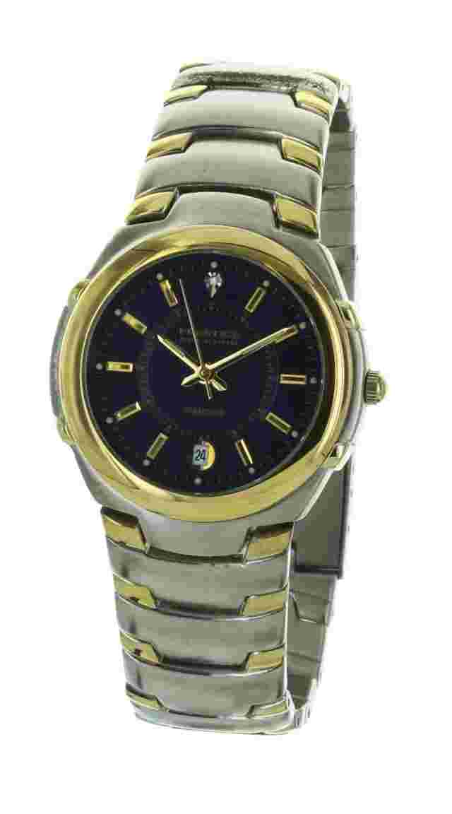 Ladies casual Prestige watch Silver tone case and band with blue dial PRE100