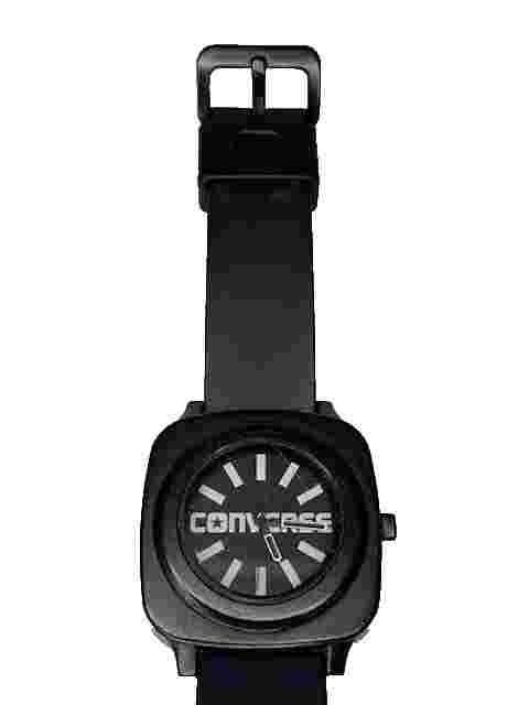 Converse Keeper Watch 40mm Black Dial Rubber Unisex WR30M New Batt Tested Works