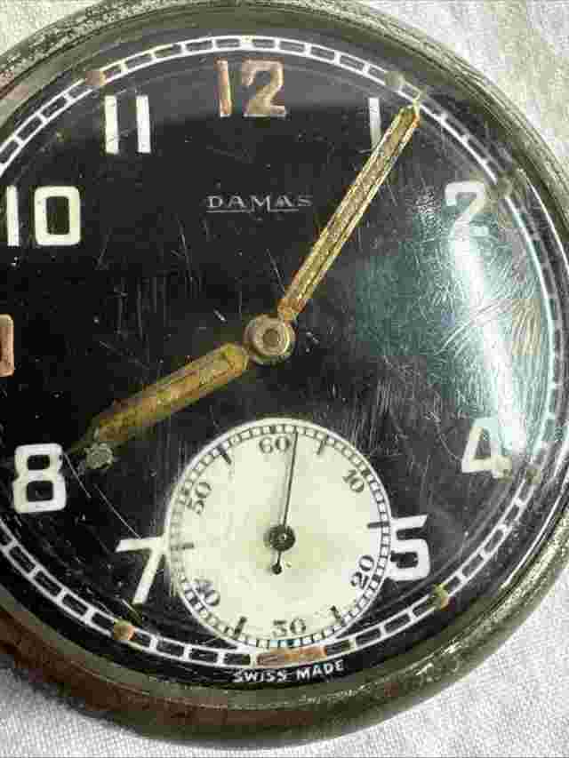 Gents plated DAMAS Military Arrow pocket watch non Runner  GS/TP XX 367534